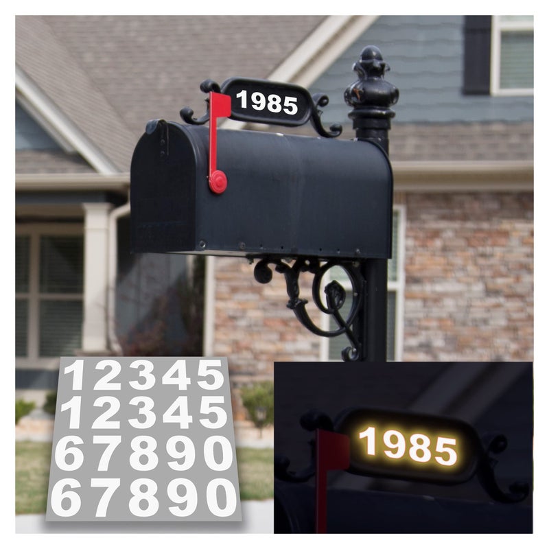 iSYFIX Reflective Vinyl Numbers Stickers â€“ 1.5 Inch Self Adhesive (2 Sets)- Premium Decal Die Cut and Pre-Spaced for Mailbox, Signs, Window, Door, Cars, Trucks, Address Numbers, Indoor or Outdoor - Image 1