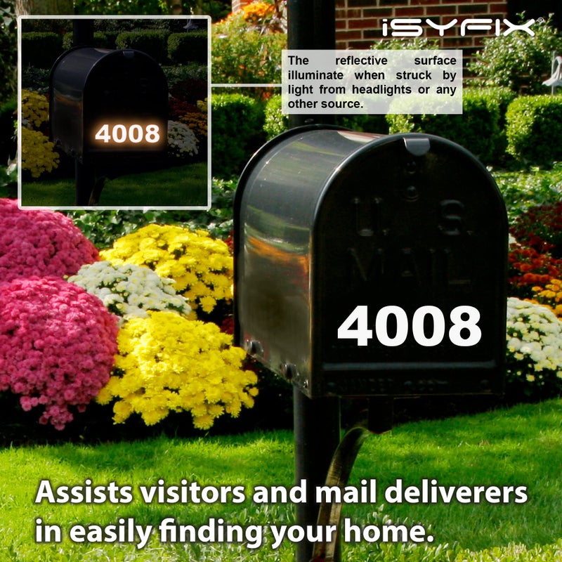 iSYFIX Reflective Vinyl Numbers Stickers â€“ 1.5 Inch Self Adhesive (2 Sets)- Premium Decal Die Cut and Pre-Spaced for Mailbox, Signs, Window, Door, Cars, Trucks, Address Numbers, Indoor or Outdoor - Image 3