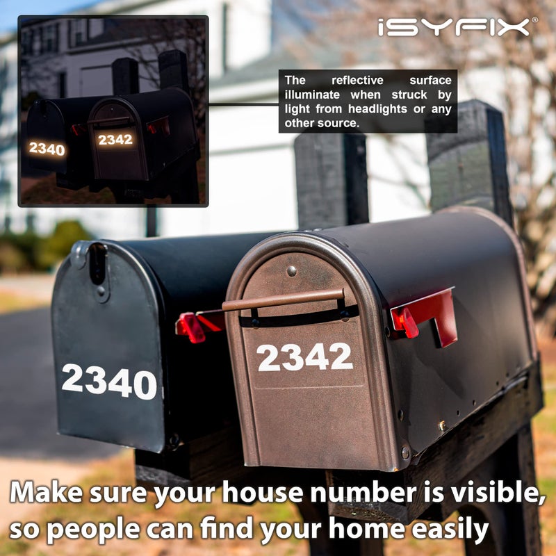 iSYFIX Reflective Vinyl Numbers Stickers â€“ 1.5 Inch Self Adhesive (2 Sets)- Premium Decal Die Cut and Pre-Spaced for Mailbox, Signs, Window, Door, Cars, Trucks, Address Numbers, Indoor or Outdoor - Image 2