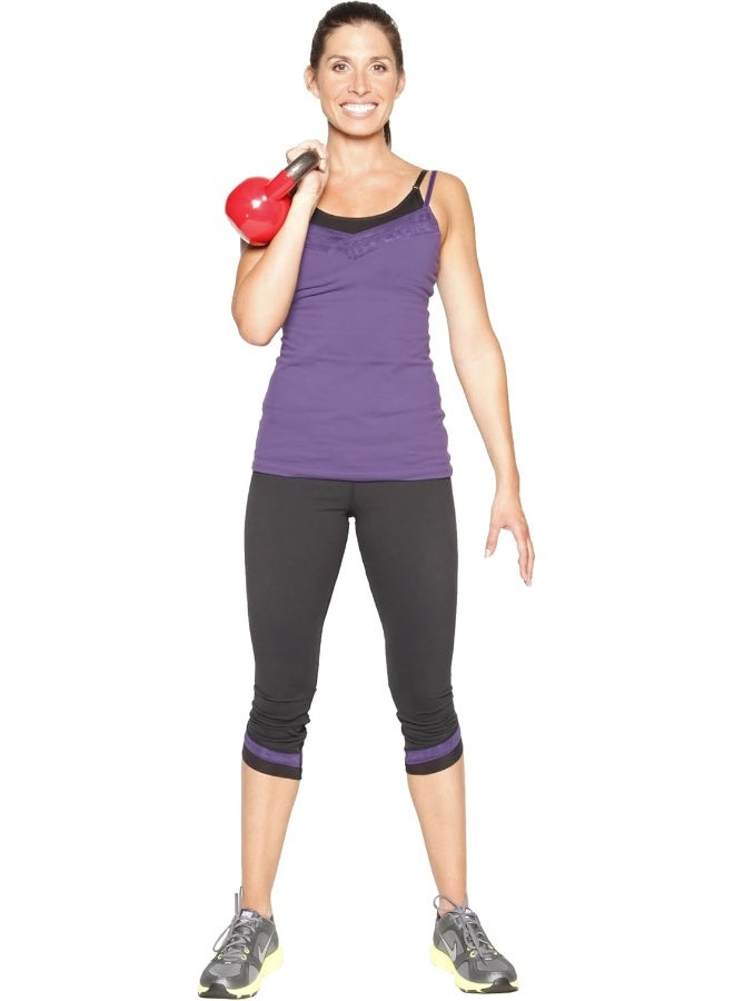 Go Fitness GoFitness Premium Vinyl-Coated Kettlebell – 7 lb Magenta – Strength, Core & Balance Training - Image 5