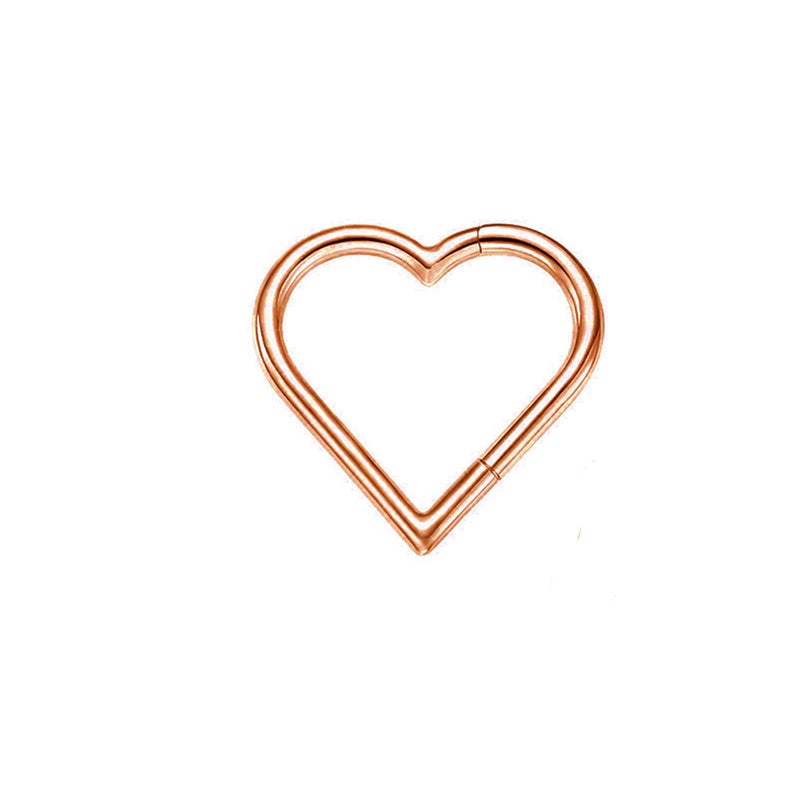 G23 Titanium Heart-Shaped Segmented Ring Face Body Jewelry 16g 8/10mm Cartilage Earring Nose Septum Piercing Auricle - Image 5