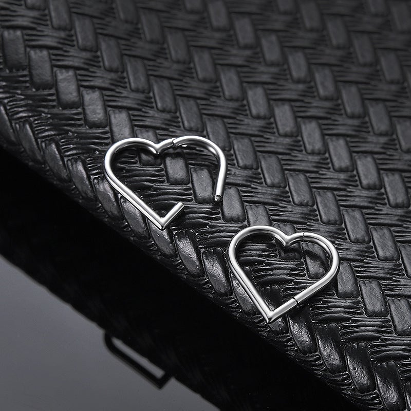 G23 Titanium Heart-Shaped Segmented Ring Face Body Jewelry 16g 8/10mm Cartilage Earring Nose Septum Piercing Auricle - Image 4
