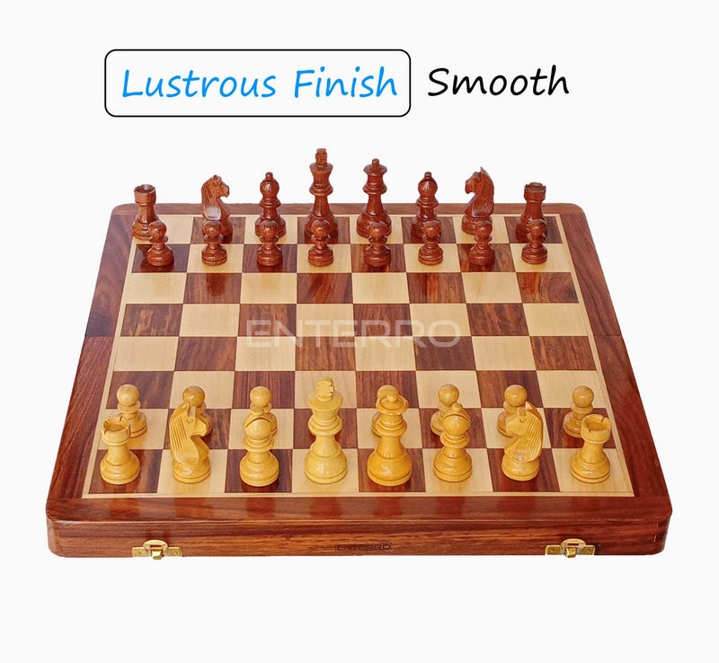 ENTERRO Adult Chess Board Set Wooden Magnetic 16 X 16 Inch - Handcrafted Foldable & Magnetic - Image 2