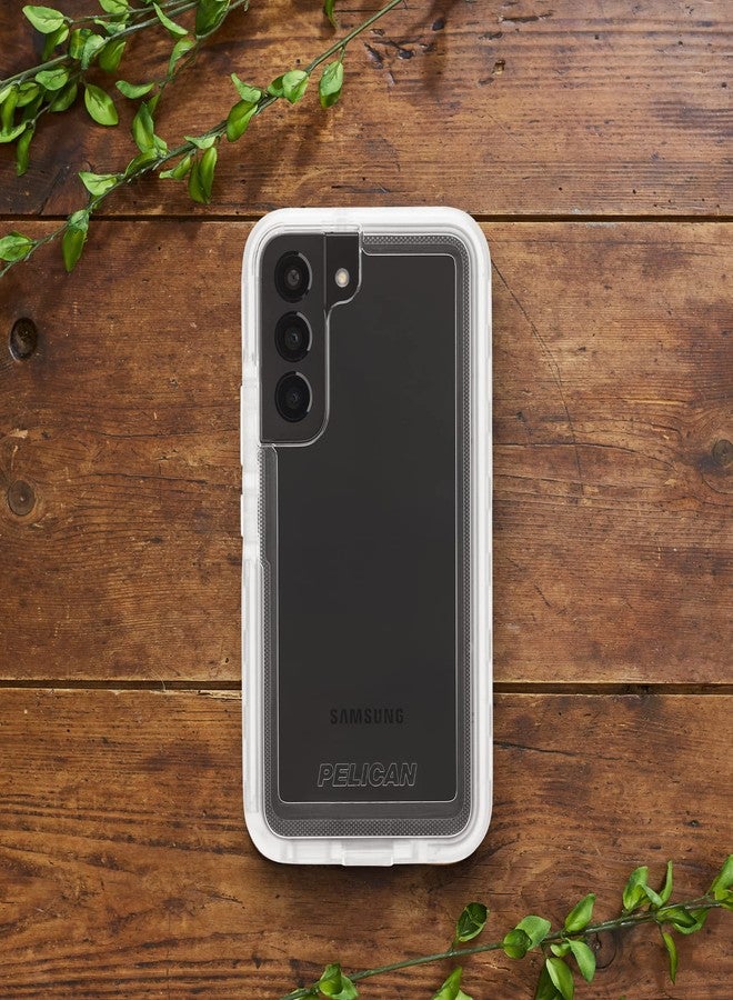 بيلكان جراب Pelican Voyager Series - لهاتف Samsung Galaxy S22 Plus [متوافق مع الشحن اللاسلكي] [مضاد للاصفرار] جراب هاتف متين مع مشبك حزام وحافظة وحامل [حماية من السقوط من ارتفاع 18 قدمًا وفقًا للمعايير العسكرية] - شفاف - Image 2