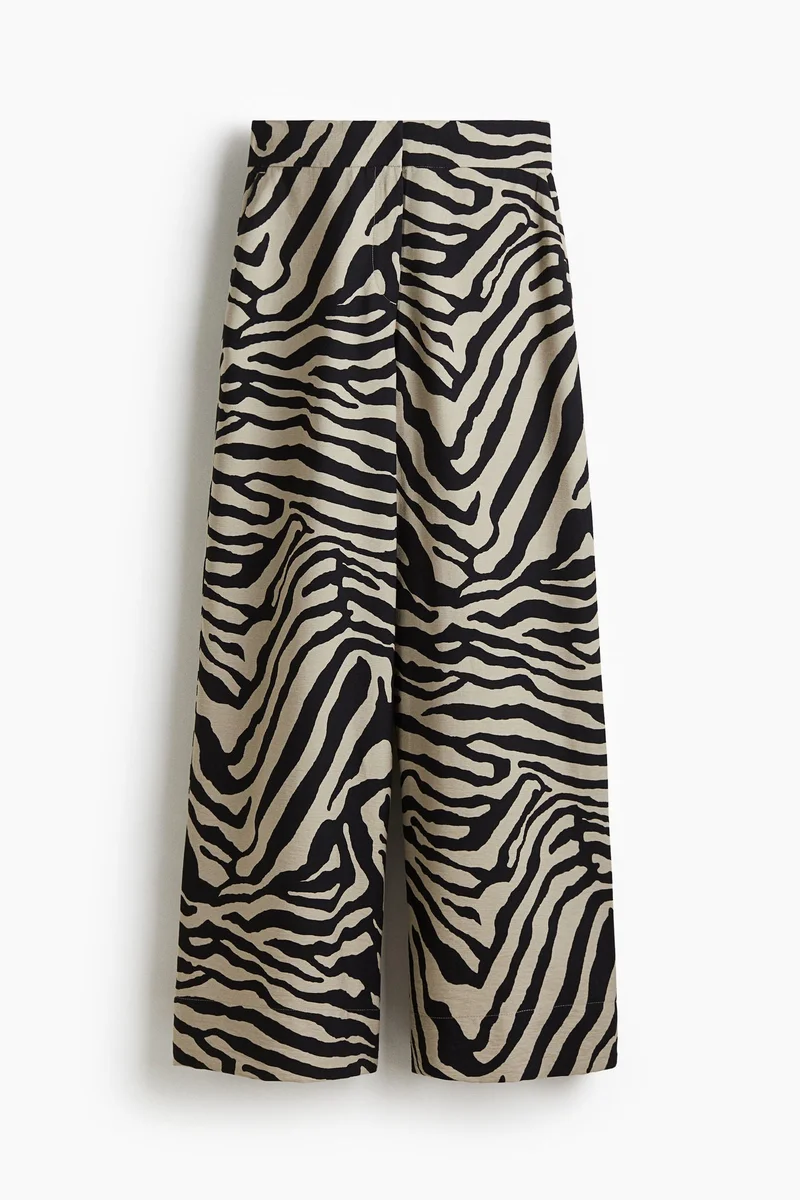 اتش اند ام بنطلون واسع الساق من نسيج التويل