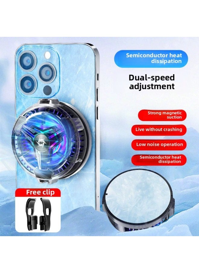 Generic Mimo CX07 Icing Mobile Phone Radiator Semiconductor Refrigeration Mute Magnetic Backclip Universal With Three-gear Digital Display-Color:Sl10 Magnetic Semiconductor Radiator (regular Model)  - Image 1