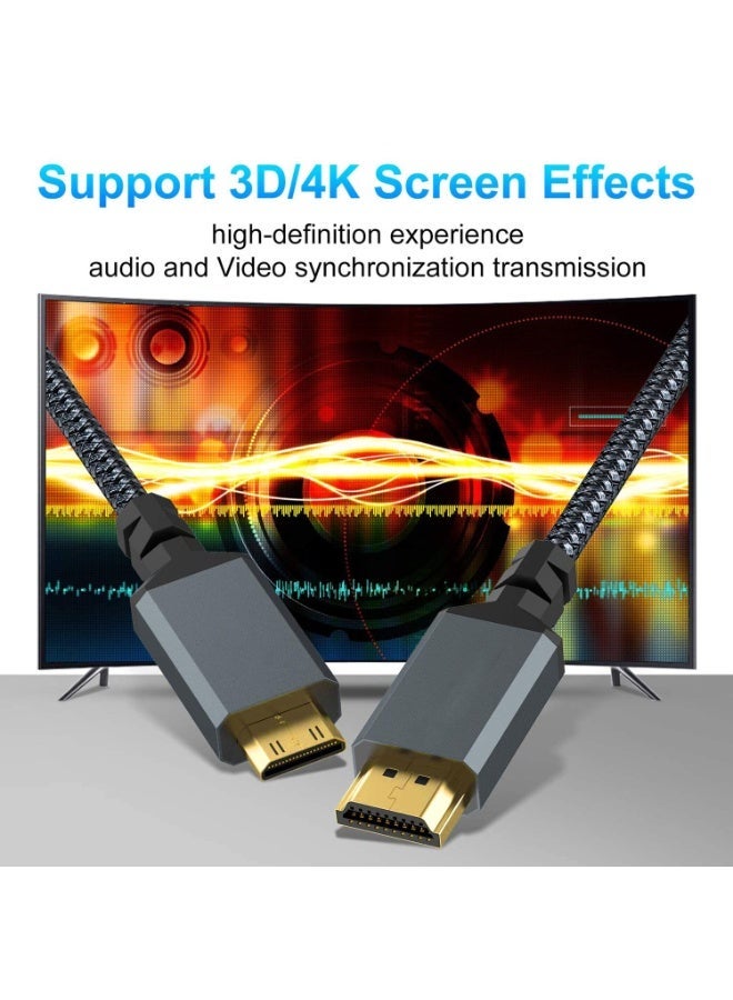 Mini HDMI to HDMI Cable,1 Meter High Speed Supports 4K60hz Ethernet 3D and Audio - Image 2