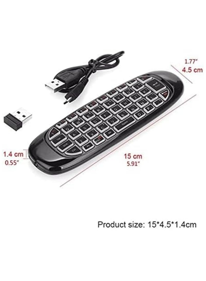 NEW C120 RGB Wireless Backlit Air Mouse Keyboard for Android TV Box - 7 Color Rechargeable Remote Control - Image 3