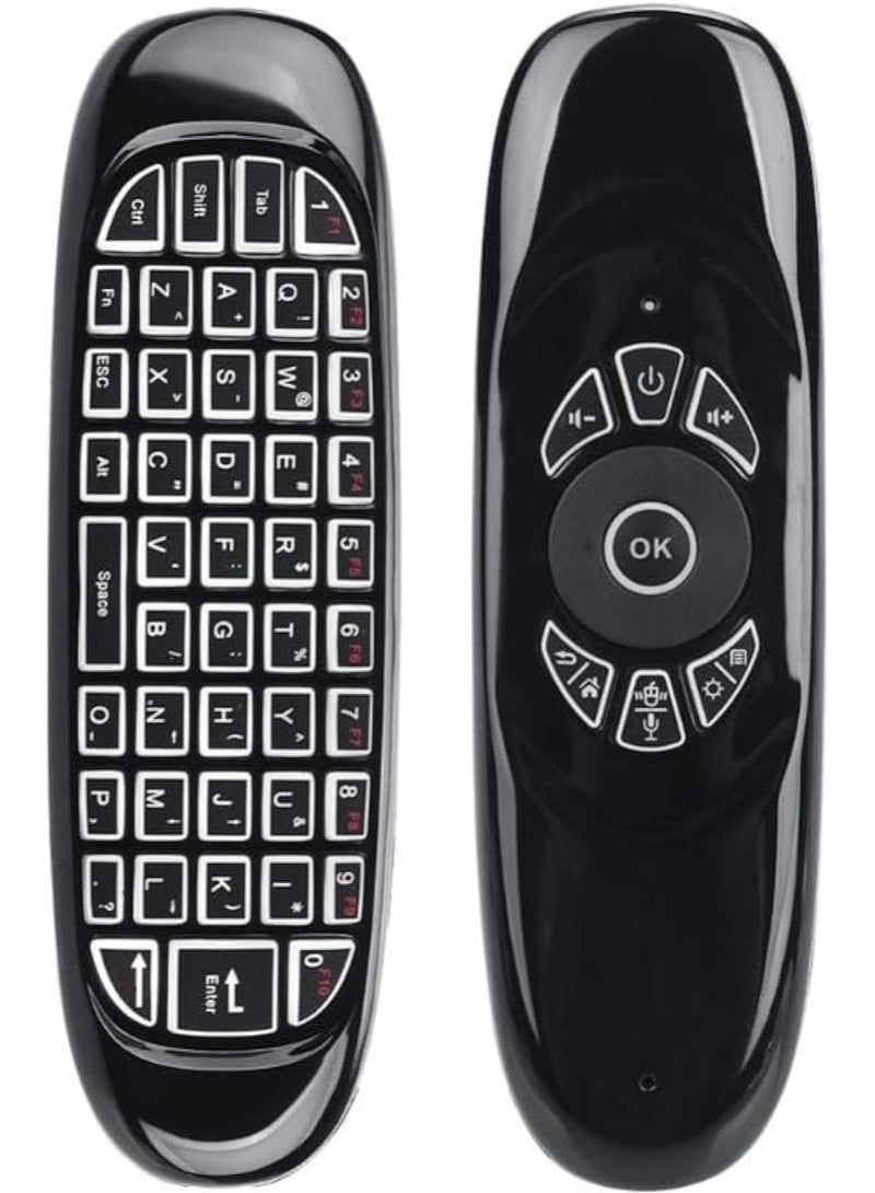 NEW C120 RGB Wireless Backlit Air Mouse Keyboard for Android TV Box - 7 Color Rechargeable Remote Control - Image 1
