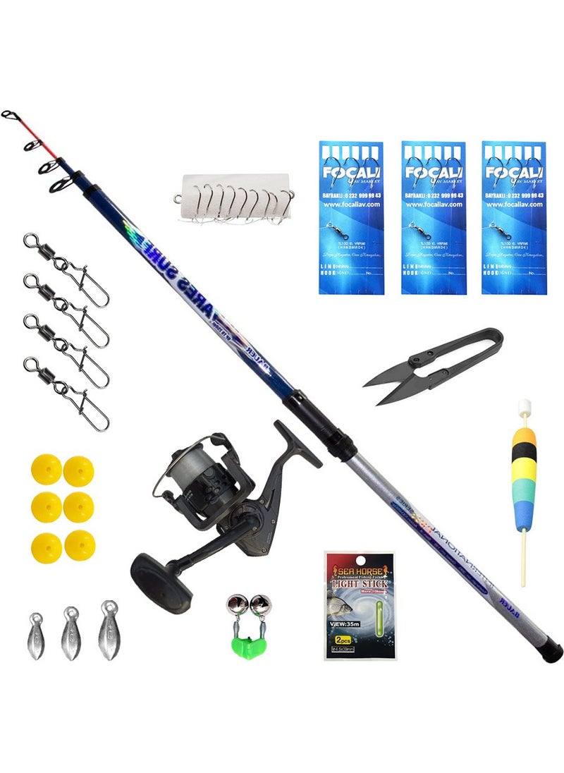 Bauer - Surf Full Set Shore Fishing Rod Set 24 Pieces - Riona 5000 Ares 360CM - Image 1