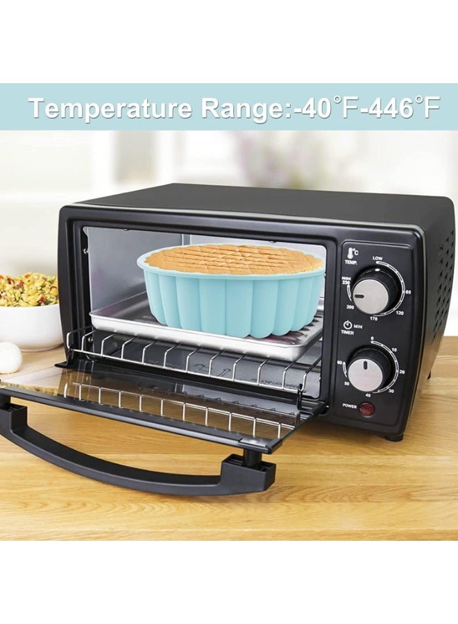 Cake Pan Silicone, 18cm Nonstick Round Cake Molds for Cheesecake, Chocolate Cake, Brownie, Tart, Pie, Flan, Bread Baking Pans, Nordic Green - Image 4