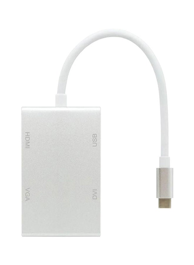 NIBEMINENT VGA/DVI/HDMI/USB To Type C Adapter White - Image 1