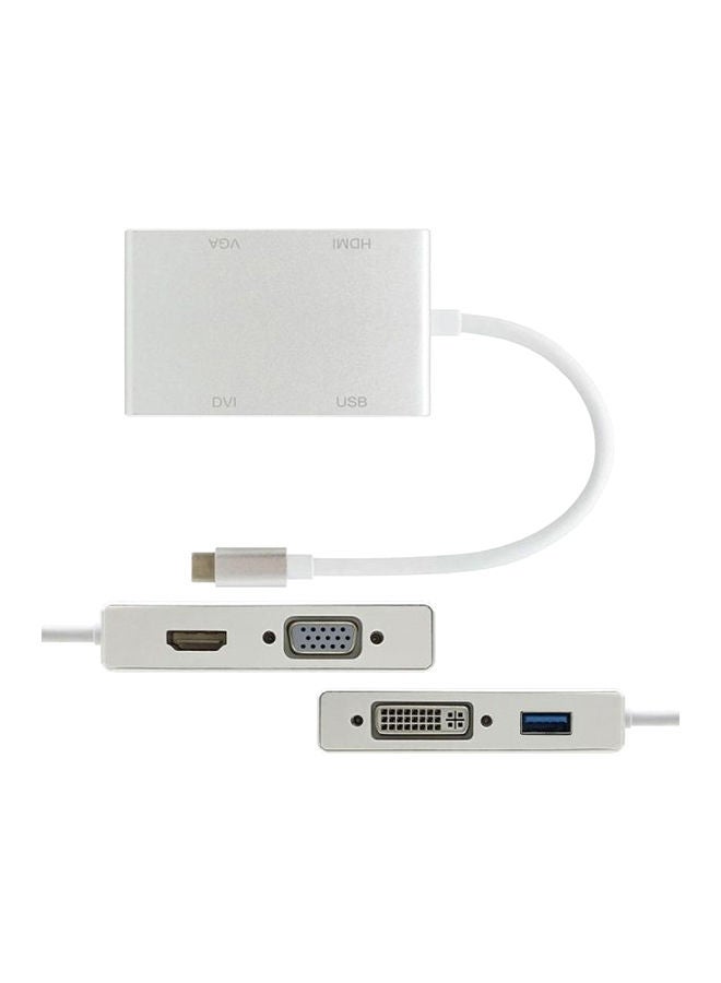 NIBEMINENT VGA/DVI/HDMI/USB To Type C Adapter White - Image 2