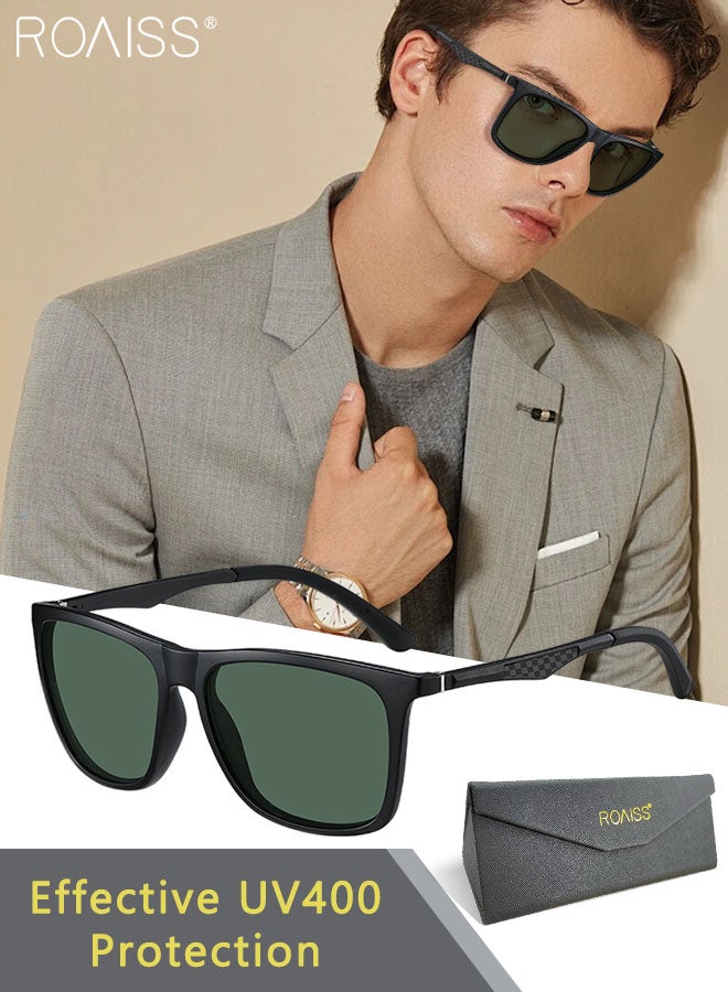 roaiss Men's Square Polarized Driving Sunglasses, UV400 Protection Sun Glasses, Fashion Anti-glare Sun Shades for Men Fishing, Traveling, Golfing, 57mm - Image 1