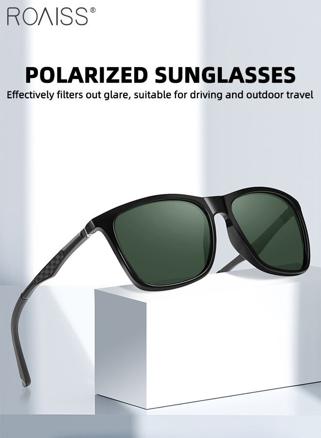 roaiss Men's Square Polarized Driving Sunglasses, UV400 Protection Sun Glasses, Fashion Anti-glare Sun Shades for Men Fishing, Traveling, Golfing, 57mm - Image 3