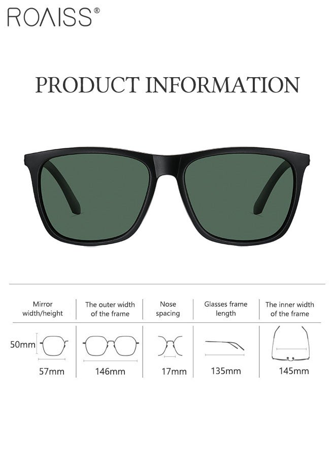 roaiss Men's Square Polarized Driving Sunglasses, UV400 Protection Sun Glasses, Fashion Anti-glare Sun Shades for Men Fishing, Traveling, Golfing, 57mm - Image 4