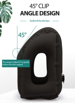 URbazaar Inflatable Travel Pillow, Airplane Neck Pillow Comfortably Supports Head and Chin for Airplanes, Trains, Cars and Office Napping with 3D Eye Mask, Earplugs and Portable Drawstring Bag  - Image 3