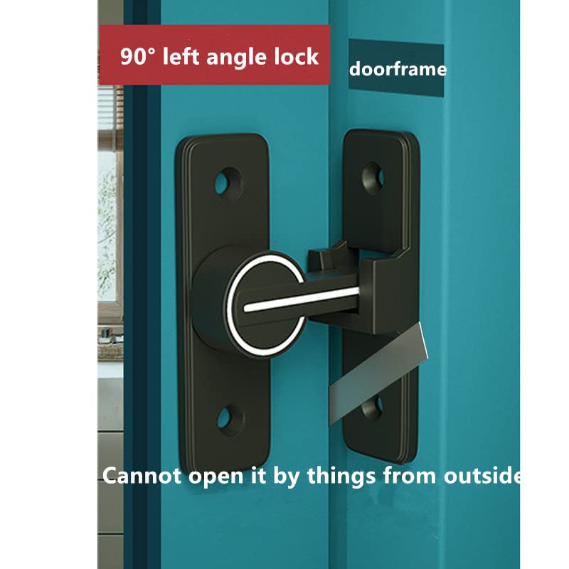 SIGUJAYGE TIYPKE Barn Door Locks and Latches 90 Degree - Luminous Black Anti-Theft Sliding Door Lock Heavy Duty Gate Latch for Wooden Fence Garden Bathroom Outdoor Garage Window - Image 3