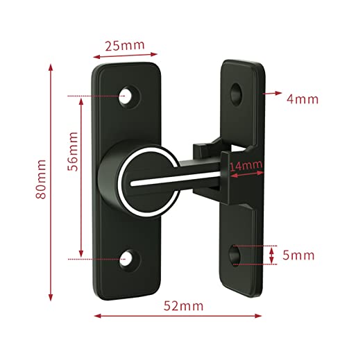 SIGUJAYGE TIYPKE Barn Door Locks and Latches 90 Degree - Luminous Black Anti-Theft Sliding Door Lock Heavy Duty Gate Latch for Wooden Fence Garden Bathroom Outdoor Garage Window - Image 4
