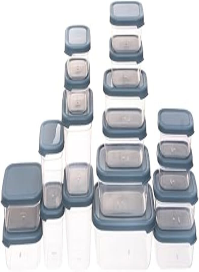 AKSA Aksa 1325/01/4533 Mono Plastic Food Container Set of 18 Pieces - (Assorted Colors)