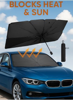 BKMax Car Foldable Sun Shade UV RaysVisor Windshields Umbrella Front Window Sunshade for Heat Reduction, Dashboard Protection, Interior Safeguard & Easy Storage Sunshade  - Image 1