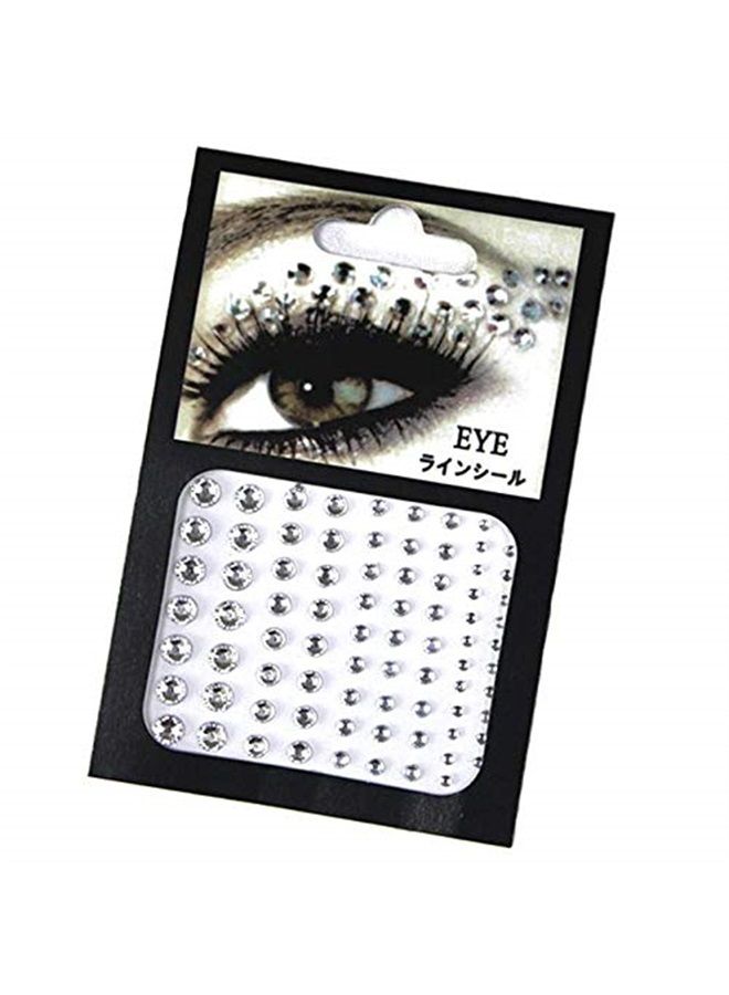 KAEZDD 1 Sheet 81 Pcs Eyes Body Face Jewelry Acrylic Rhinestone Stickers Glitter Flash Crystal Eyes Temporary Tattoo Art Decorations Fashion - Image 1