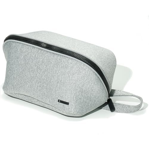 LINE+ARC LINEARC MachineWashable Neoprene Toiletry Bag Granite Modern Gray Heather Dopp Kit Soft Insulation Cosmetics Makeup Travel Skincare Shaving Large Case Men Women Overnight EasytoClean - Image 1