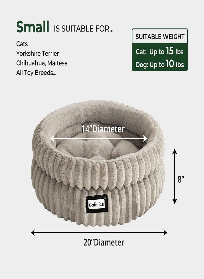 بالنس سرير بالانس للقطط والقطط الصغيرة، أسرة دائرية قابلة للغسل للقطط المنزلية، سرير فائق النعومة من الفرو الصناعي الفاخر للجراء والقطط الصغيرة مع قاعدة مانعة للانزلاق - Image 5