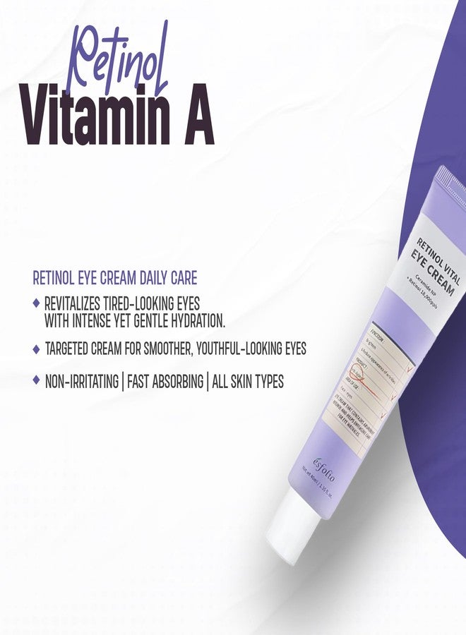 Esfolio Retinol Vitamin A Eye Cream for Deep Wrinkles, Fine Lines - Intensive Anti-Aging, Firming & Revitalizing Under Eye Treatment for Youthful Skin - Korean Beauty Skincare (1.35oz, 40ML) - Image 5