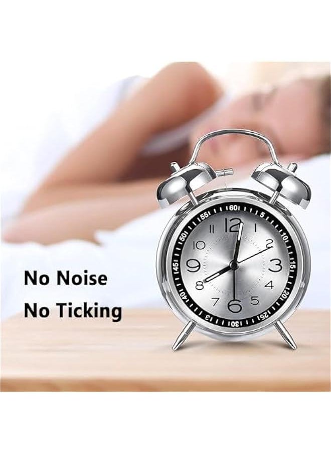 BWSJ - Loud Alarm Clock for Adults with Heavy Sleepers, Retro 4",Llent Without Ticking Quartz with Backlight, Alarm Clock Analog Clock Loud Alarm Clock for Heavy Sleepers - Image 1