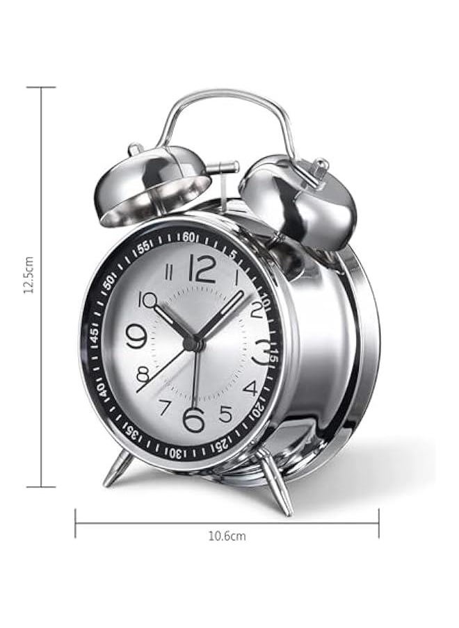 BWSJ - Loud Alarm Clock for Adults with Heavy Sleepers, Retro 4",Llent Without Ticking Quartz with Backlight, Alarm Clock Analog Clock Loud Alarm Clock for Heavy Sleepers - Image 1