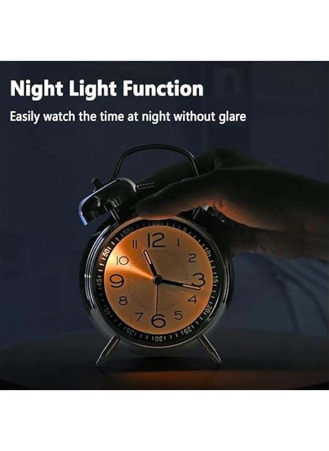 BWSJ - Loud Alarm Clock for Adults with Heavy Sleepers, Retro 4",Llent Without Ticking Quartz with Backlight, Alarm Clock Analog Clock Loud Alarm Clock for Heavy Sleepers - Image 1