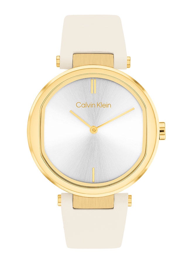 CALVIN KLEIN Women Analog Round Shape Leather Wrist Watch 25200254 36 mm  - Image 1