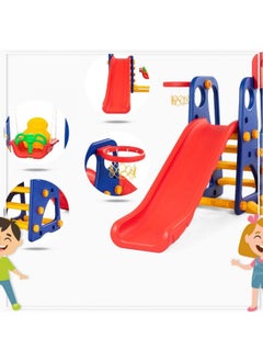 Rainbow Toys RBW TOYS Slide for Kids Toys Set 3 in 1 Outdoor Play Structure Jumbo Slide and Swing with Basket Ball Game  - Image 5