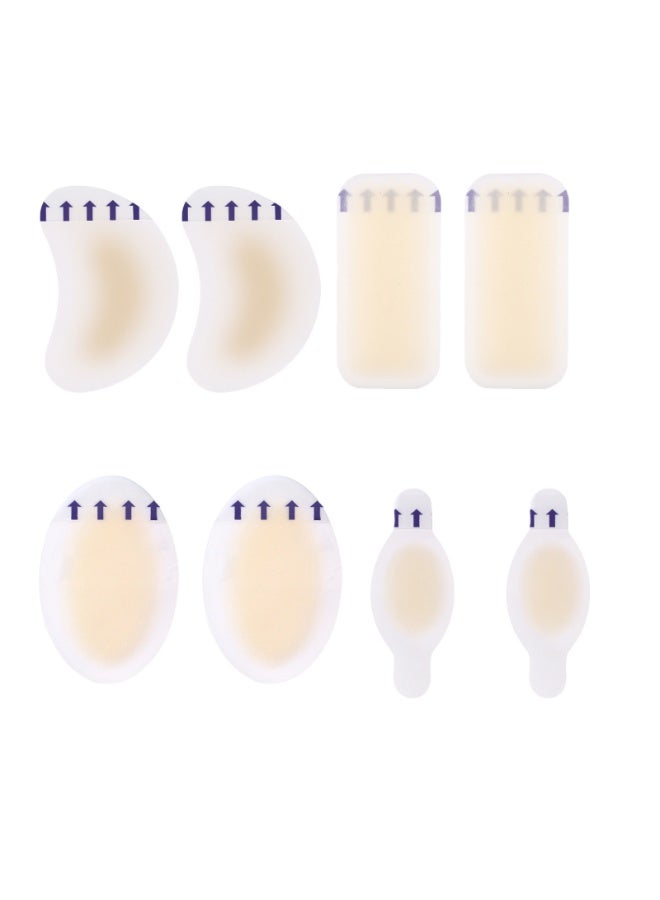 8 PCS Gel Heel Blister Patch Adhesive Waterproof Hydrocolloid Heel Protector, Heel protection pads,  for Foot Toe Heel Blister Recovery and Prevention Guard Skin Rubbing - Image 1
