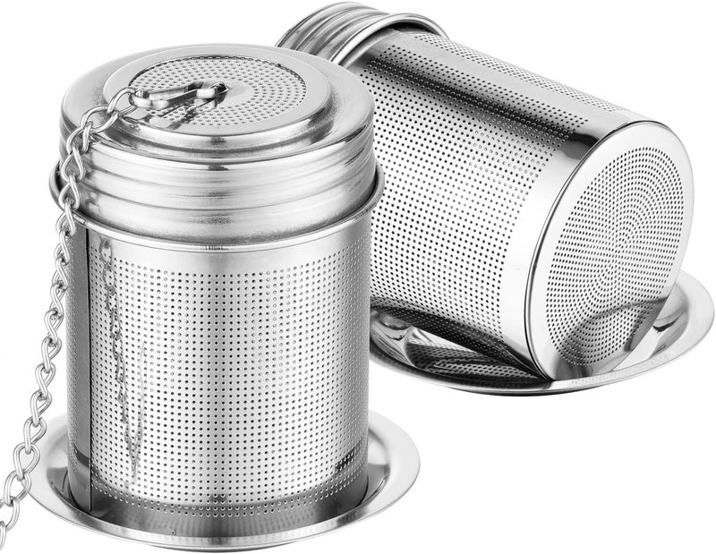 TEEMADE 2Packs Tea Filter,Cooking Infuser with Extra Fine Mesh Tea Ball Strainers Threaded Connection 304 Stainless Steel with Extended Chain Hook to Brew Loose Leaf Tea,Spices & Seasonings - Image 1
