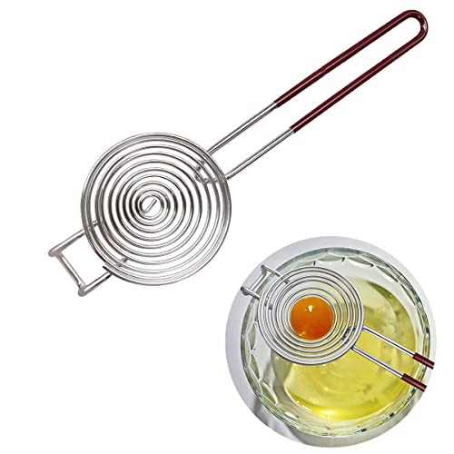 yuntop 1 Pack Stainless Steel Yolk White Separator Tool Long Handled Egg White Separator, Egg Separator for Baking Cake, Kitchen Gadget (Large) - Image 4