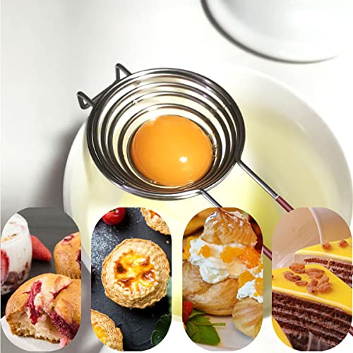 yuntop 1 Pack Stainless Steel Yolk White Separator Tool Long Handled Egg White Separator, Egg Separator for Baking Cake, Kitchen Gadget (Large) - Image 5