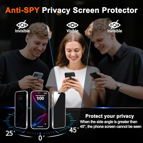 ZOZDOKG for iPhone 17 Pro Case Clear, Magnetic iPhone 17Pro Case with Privacy Screen Protector, Compatible with MagSafe Slim Shockproof Phone Case for 17 Pro Cover, Transparent. - Image 3
