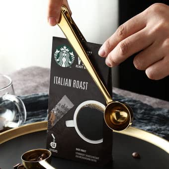 PERMAFROST 2in1 Stainless Steel Spoon Clip Sealer Manual Vacuum Bag Sealer Snack Spoon Pouch Clip Coffee Measuring Spoon with Storage Pack of 2 - Image 5