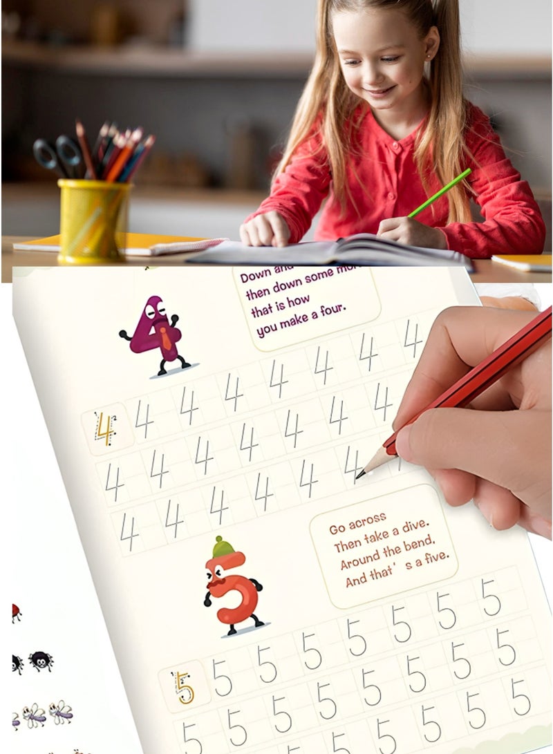 4Pcs Magic Books Handwriting Practice Workbook Reusable Copybook Notebooks (4 Books + 1 Pen + 10 Refills) - Image 5