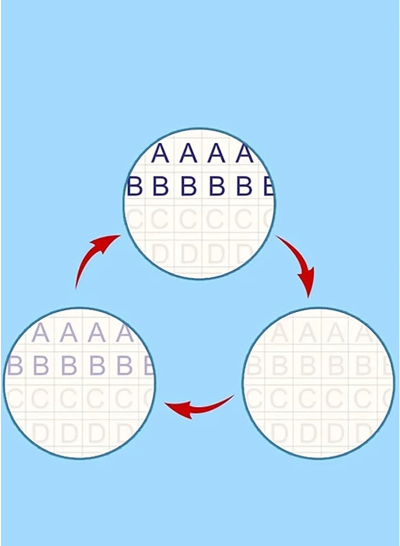 4Pcs Magic Books Handwriting Practice Workbook Reusable Copybook Notebooks (4 Books + 1 Pen + 10 Refills) - Image 4