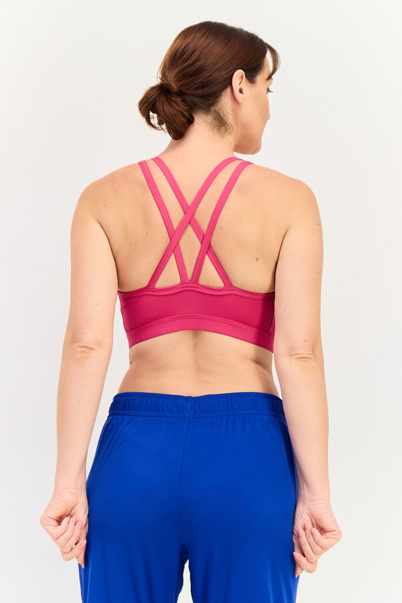 Nike Women Non Padded Training Sports Bra, Fuchsia - Image 3