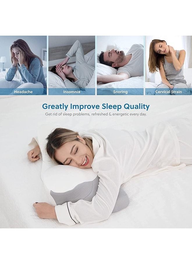 Arabest Cervical Memory Foam Pillow with Ergonomic Contour Pillow for Neck and Shoulder Pain Orthopedic Pillow for Neck Support, New Butterfly Design for Side Back and Stomach Sleepers  - Image 4