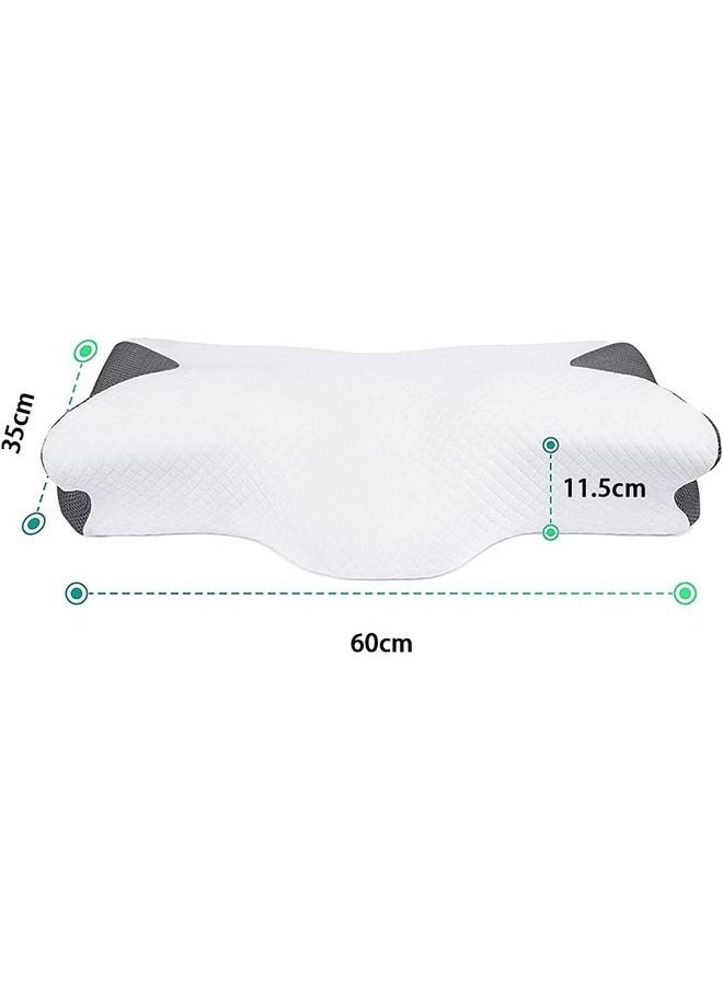 Arabest - Cervical Memory Foam Pillow with Ergonomic Contour Pillow for Neck and Shoulder Pain Orthopedic Pillow for Neck Support, New Butterfly Design for Side Back and Stomach Sleepers - Image 1