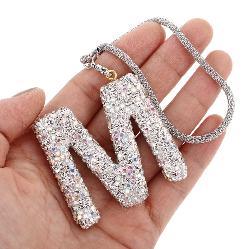 Cute Rear View Mirror Accessories with Letter Charm Design for Personalized Car Decor - Image 4