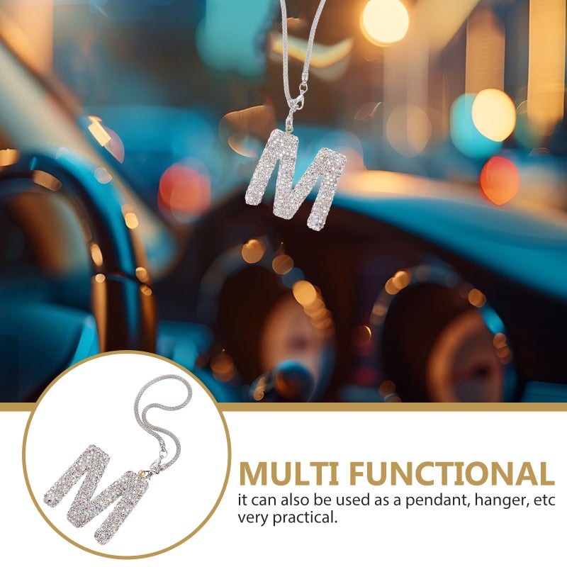 Cute Rear View Mirror Accessories with Letter Charm Design for Personalized Car Decor - Image 3