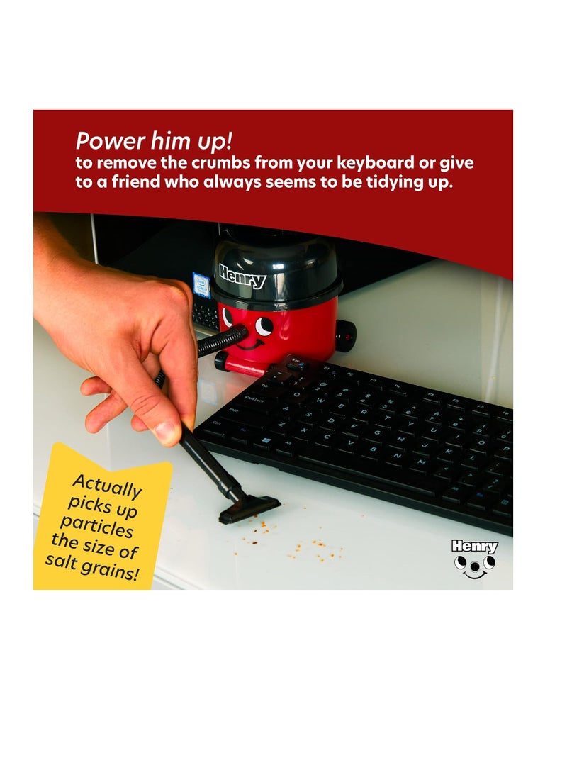 Paladone - Paladone Henry Hoover Desk Mini Vacuum - Novelty Desktop Cleaner, Coordless Keyboard & Computer Cleaner - Image 1