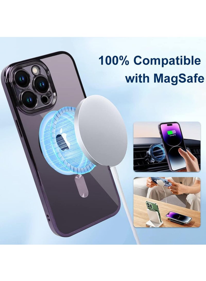 Rock Pow Magnetic Clear for iPhone 15 Pro Case with Full Camera Lens Protection Perfect Match for MagSafe Shock Proof Drop Protection Slim Luxury for Women Girls Men 6.1 inch - Image 5