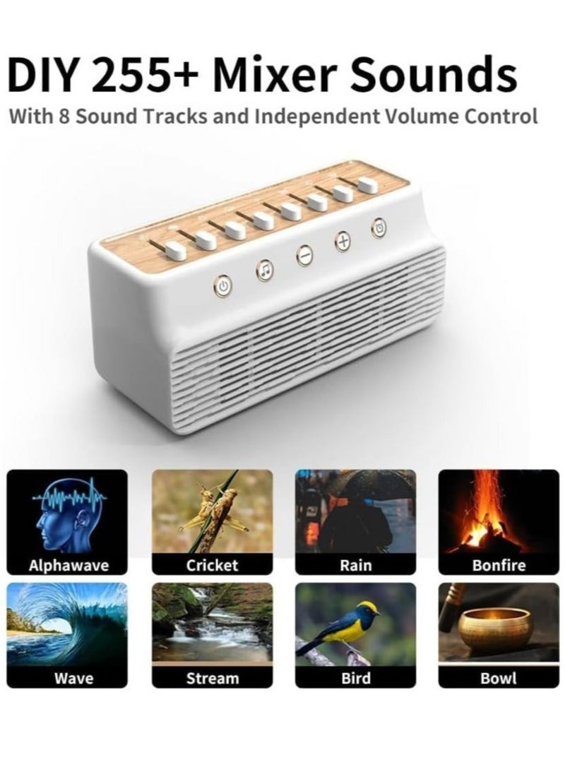 Captaintech Sleep Sound Machine with Bluetooth Speaker, White Noise Sound Machine, with Rechargeable Battery Headphone Jack, DIY 255+ Mixer for Adults - Image 2